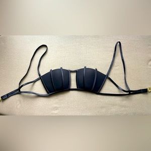 La Perla swim suit top bra black strapless size B preowned